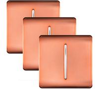 Trendiswitch Trendi 1 Gang 2 Way 10 Amp Rocker Chrome Light Switch Glossy Copper (3 Pack)