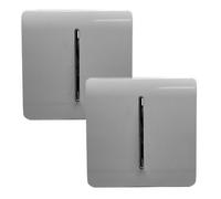Trendiswitch Trendi 1 Gang 2 Way Artistic Modern Glossy 10 Amp Rocker Tactile Light Switch Light Grey (2 Pack)