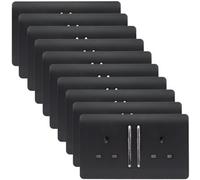 Trendiswitch Trendi 2 Gang 13 Amp Switched Plug Socket Matt Black Trade Pack (X10)