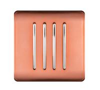 Trendi 4 Gang 2 Way Artistic Modern Glossy 10 Amp Rocker Tactile Light Switch Copper