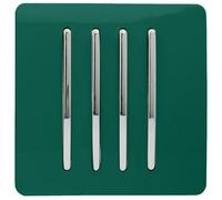 Trendiswitch Trendi 4 Gang 2 Way Artistic Modern Glossy 10 Amp Rocker Tactile Light Switch Dark Green