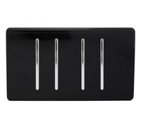 Trendi Switch 4 Gang 10amp 1 or 2 Way Piano Black Light Switch