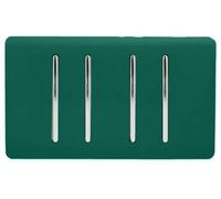Trendi Switch 4 Gang 10amp 1 or 2 Way Dark Forest Green Light Switch