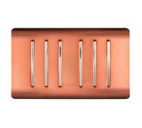 Trendi 6 Gang 2 Way 240V Screwless Raised Front Twin Plate Plastic Artistic Modern Glossy 10 Amp Chrome Rocker Electrical Wall Light Switch Copper - ART-SS66CPR
