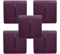 Trendiswitch Trendi Modern 1 Gang 1 Or 2 Way Screwless Rocker Light Switch In Plum Purple (Pack Of 5)