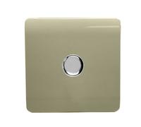 Trendiswitch Trendi Switch 1 Gang 1 Or 2 Way 150W Rotary Led Dimmer Light Switch In Champagne Gold