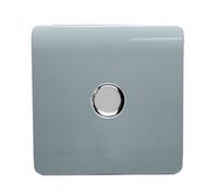 Trendiswitch Trendi Switch 1 Gang 1 Or 2 Way 150W Rotary Led Dimmer Light Switch In Cool Grey