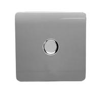 Trendiswitch Trendi Switch 1 Gang 1 Or 2 Way 150W Rotary Led Dimmer Light Switch In Light Grey