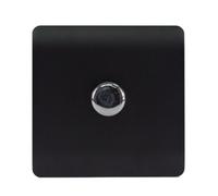 Trendiswitch Trendi Switch 1 Gang 1 Or 2 Way 150W Rotary Led Dimmer Light Switch In Matt Black