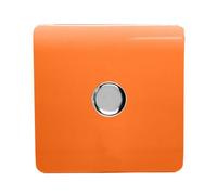 Trendi Switch 1 Gang 1 or 2 way 150w Rotary LED Dimmer Light Switch in Sunset Orange, Orange