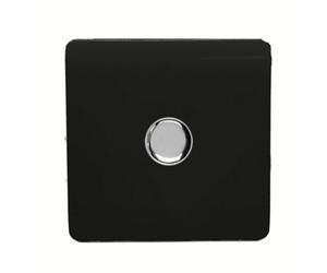 Trendiswitch Trendi Switch 1 Gang 1 Or 2 Way 150W Rotary Led Dimmer Light Switch In Piano Black