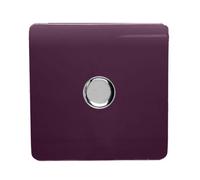 Trendi Switch 1 Gang 1 or 2 way 150w Rotary LED Dimmer Light Switch in Plum Purple