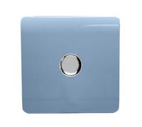 Trendiswitch Trendi Switch 1 Gang 1 Or 2 Way 150W Rotary Led Dimmer Light Switch In Sky Blue