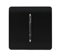 Trendi Switch Fan Isolator 10A Triple Pole Chrome Rocker Switch in Matt Black