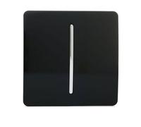 Trendi Switch Fan Isolator 10A Triple Pole Chrome Rocker Switch in Piano Black