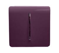 Trendi Switch Fan Isolator 10A Triple Pole Chrome Rocker Switch in Plum Purple