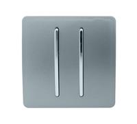 Trendiswitch Trendi Switch 2 Gang 2 Way 10 Amp Light Switch Cool Grey
