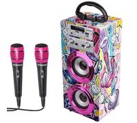 Trendix - Karaoke Machine Kids Party Edition | Karaoke Machine 2 Microphones | Kids Karaoke Machines For Girls Pink | Girls Karaoke Machine | Kids Karaoke Machine Bluetooth, FM Radio, USB& Micro SD