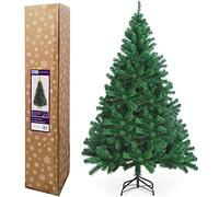TrendMaker Green Artificial Pine Christmas Tree - Bushy, Realistic Unlit Xmas Tree with Foldable Metal Stand, Available in 3ft to 7ft Sizes - Perfect for Creating Holiday Cheer in Homes & Offices