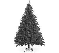 TrendMakers 6ft Black Pine Bushy Artificial Christmas Tree | 800 Branch Tips | With Metal Stand & NO FREE BAG