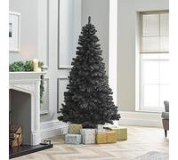 TrendMakers 6ft Black Pine Xmas Tree Artificial Christmas Tree | 800 Branch Tips | With Metal Stand