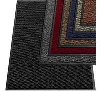 TrendMakers Anthracite Black Durable Rubber Door Mat, Front Waterproof Floor mat, Low Profile, Heavy Duty Welcome Doormat Indoor/Outdoor, Rug Mats Entrance, Kitchen, Non Slip Runners (60cm x 90cm)
