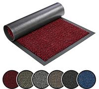TrendMakers Barrier Mat Medium Wine Red/Black Door Mat Rubber Backed Medium Runner Barrier Mats Rug PVC Edged Heavy Duty Kitchen Mat(90 X 150 Cm)