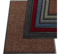 TrendMakers Brown/Black Durable Rubber Door Mat, Front Waterproof Floor mat, Low Profile, Heavy Duty Welcome Doormat Indoor/Outdoor, Rug Mats Entrance, Kitchen, Non Slip Runners (60cm x 90cm)