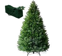 TrendMakers Christmas Tree - Artificial Christmas Trees with Lush Pine Tips | Bushy & Slim Xmas Tree - Sturdy Metal Stand & Free Storage Bag - Available In (3ft, 4ft, 5ft, 6ft, 7ft)
