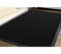 TrendMakers Door Mat Carpet Runner 50cm x 80cm Anthracite/Black Heavy Duty Dirt Stopper Anti Slip Rubber Welcome Hallway Low Profile Floor Mat Front Doormat Indoor Outdoor Rugs
