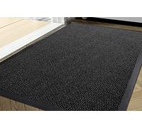 TrendMakers Door Mat Carpet Runner 50cm x 80cm Grey/Black Heavy Duty Dirt Stopper Anti Slip Rubber Welcome Hallway Low Profile Floor Mat Front Doormat Indoor Outdoor Rugs