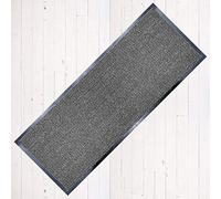 TrendMakers Door Mat Carpet Runner 80cm x 140cm Anthracite/Black Heavy Duty Dirt Stopper Anti Slip Rubber Welcome Hallway Low Profile Floor Mat Front Doormat Indoor Outdoor Rugs