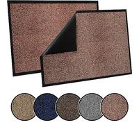 TrendMakers Door Mat Indoor & Outdoor Non-Slip Rubber Backed door mats indoor Super Absorbent Washable Dirt Trapper doormats - Durable & wrinkle-free Barrier Rug (RUST Cotton Fibers- 60cm x 90cm)