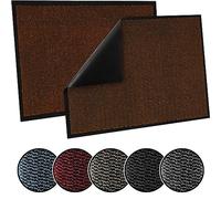 TrendMakers Door Mat Indoor & Outdoor Non-Slip Rubber Backed door mats indoor Super Absorbent Washable Dirt Trapper doormats - Durable & wrinkle-free Barrier Rug (Rust/Black - 120cm x 180cm)