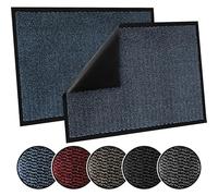 TrendMakers Door Mat Indoor & Outdoor Non-Slip Rubber Backed door mats indoor Super Absorbent Washable Dirt Trapper doormats - Durable & wrinkle-free Barrier Rug (Blue Cotton Fibers - 60cm x 180cm)