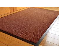 TrendMakers DOOR MATS MEDIUM LARGE (BEIGE & BLACK) BARRIER MAT RUBBER EDGED HEAVY DUTY NON SLIP KITCHEN ENTRANCE HALL RUNNER RUG MATS 60X160CM (2ft x 5ft3) | POLYPROPYLENE PILE