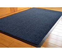 TrendMakers DOOR MATS MEDIUM (MIDNIGHT BLUE & BLACK) BARRIER MAT RUBBER EDGED HEAVY DUTY NON SLIP KITCHEN ENTRANCE HALL RUNNER RUG MATS 60X90CM (2ft x 3ft) | POLYPROPYLENE PILE