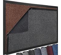 TrendMakers Extra Large Big Hardwearing Doormat Heavy Duty BROWN/BLACK PVC Edge Pile Top Rubber Carpet Runner Barrier Entrance Door Mats Kitchen Utility Dust Floor Mats Rugs 120cm x 180cm
