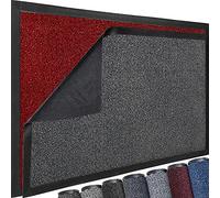 TrendMakers Extra Large Big Hardwearing Doormat Heavy Duty WINE RED/BLACK PVC Edge Pile Top Rubber Carpet Runner Barrier Entrance Door Mats Kitchen Utility Dust Floor Mats Rugs 60cm x 90cm