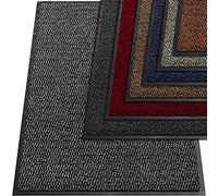 TrendMakers Grey/Black Durable Rubber Door Mat, Front Waterproof Floor mat, Low Profile, Heavy Duty Welcome Doormat Indoor/Outdoor, Rug Mats Entrance, Kitchen, Non Slip Runners (40cm x 60cm)