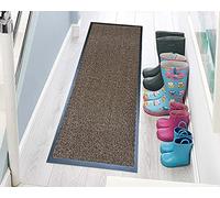 TrendMakers Hardwearing Heavy Duty PVC Edge Pile Top Rubber Barrier Mat Entrance Door Kitchen Floor Runners Mats Rugs | 40cm x 60cm | Beige | POLYPROPYLENE PILE