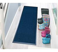 TrendMakers Hardwearing Heavy Duty PVC Edge Pile Top Rubber Barrier Mat Entrance Door Kitchen Floor Runners Mats Rugs | 80cm x 140cm | Midnight Blue | POLYPROPYLENE PILE