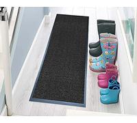 TrendMakers Hardwearing Heavy Duty PVC Edge Pile Top Rubber Barrier Mat Entrance Door Kitchen Floor Runners Mats Rugs | 80cm x 200cm | Charcoal | POLYPROPYLENE PILE