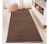 TrendMakers Hardwearing Heavy Duty PVC Edge Rubber Barrier Mat Dirt Trapper Entrance Door Kitchen Floor Runners Mats Rugs | Beige/Black 60cm x 120cm | POLYPROPYLENE PILE