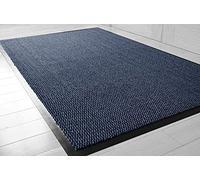 TrendMakers Hardwearing Heavy Duty Rubber Barrier Entrance Door Kitchen Utility Dust Floor Long Short Narrow Hall Hallway Runners Mats Rugs Black PVC Edge Pile Top | MIDNIGHT BLUE/BLACK | 60cm x 80cm