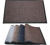 TrendMakers Indoor/Outdoor Dirt Trapper Mats Barrier Mats Rugs | Dirt Stopper Super Absorbent Doormat Carpets PVC Backing | BROWN - 60cm x 90cm | POLYESTER PILE