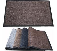 TrendMakers Indoor/Outdoor Dirt Trapper Mats Barrier Mats Rugs | Dirt Stopper Super Absorbent Doormat Carpets PVC Backing | BROWN - 50cm x 80cm | POLYESTER PILE