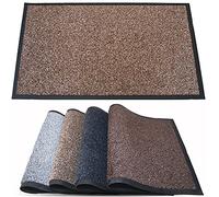 TrendMakers Indoor/Outdoor Dirt Trapper Mats Barrier Mats Rugs | Dirt Stopper Super Absorbent Doormat Carpets PVC Backing | BEIGE - 50cm x 80cm | POLYESTER PILE