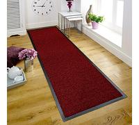 TrendMakers Large Big WINE RED Heavy Duty Black PVC Edge Pile Top Rubber Barrier Entrance Door Kitchen Utility Dust Floor Hall Hallway Runners Mats Rugs 80cm x 140cm | POLYPROPYLENE PILE