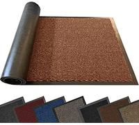 TrendMakers LARGE BROWN/BLACK DOOR MAT DIRT TRAPPER NON SLIP WELCOME ENTRANCE INDOOR/OUTDOOR RUBBER BACKED DOORMAT RUNNER BARRIER MATS RUG PVC EDGED KITCHEN FLOOR MAT 90X120CM (3ft x 4ft)